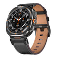 Mecha Bezel Leather Strap for Galaxy Watch 7 Ultra/8 Ultra