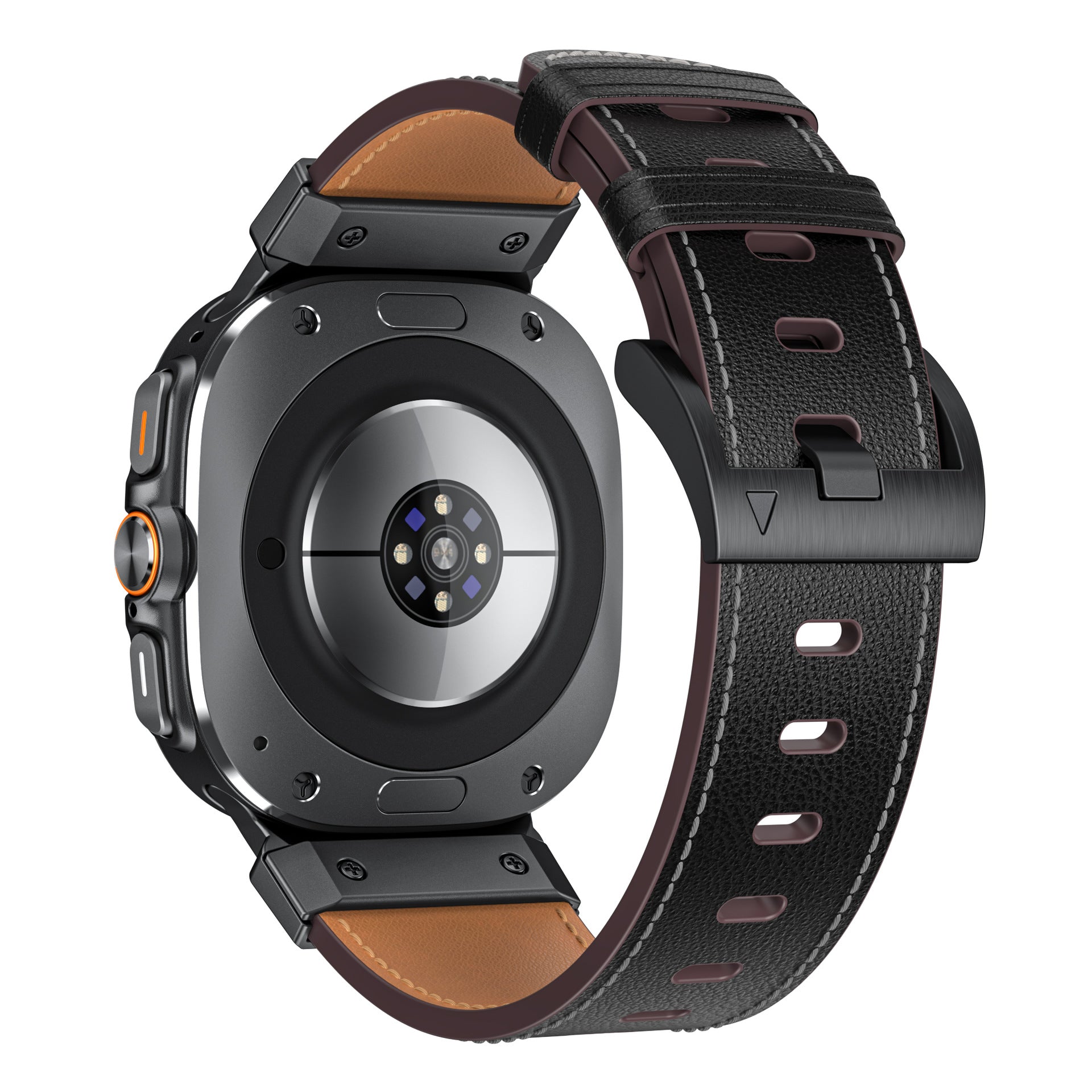 Mecha Bezel Leather Strap for Galaxy Watch 7 Ultra/8 Ultra