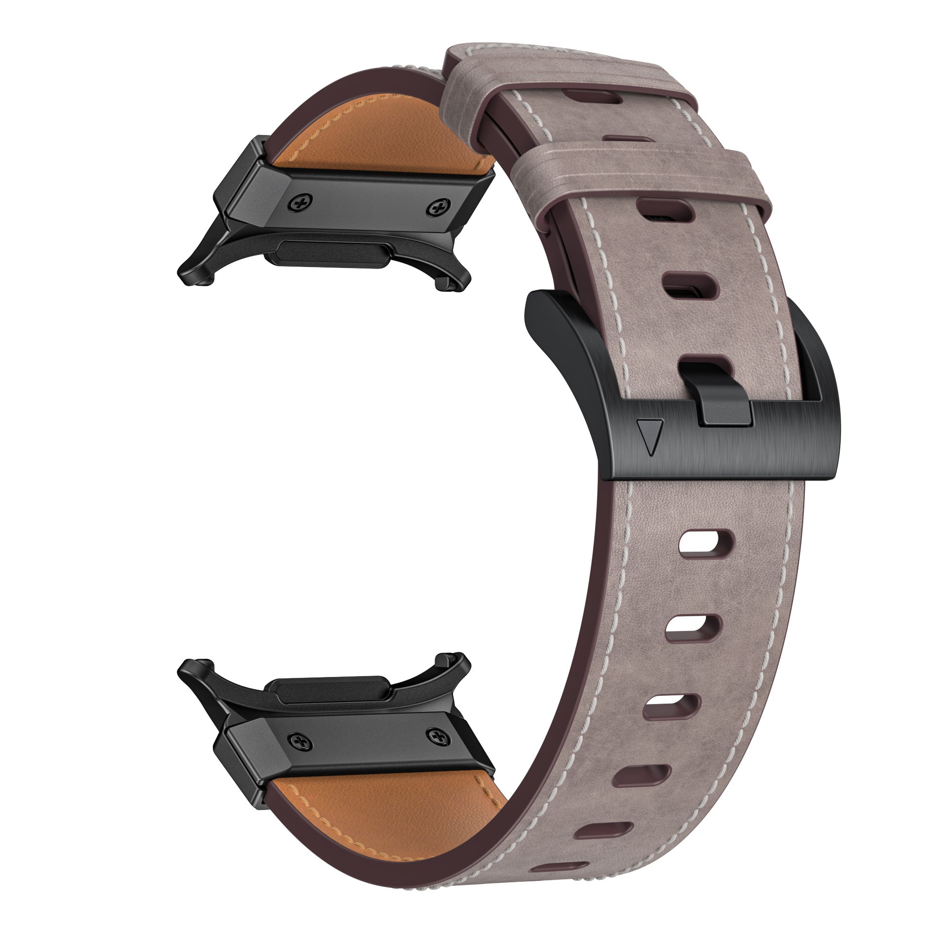 Mecha Bezel Leather Strap for Galaxy Watch 7 Ultra/8 Ultra