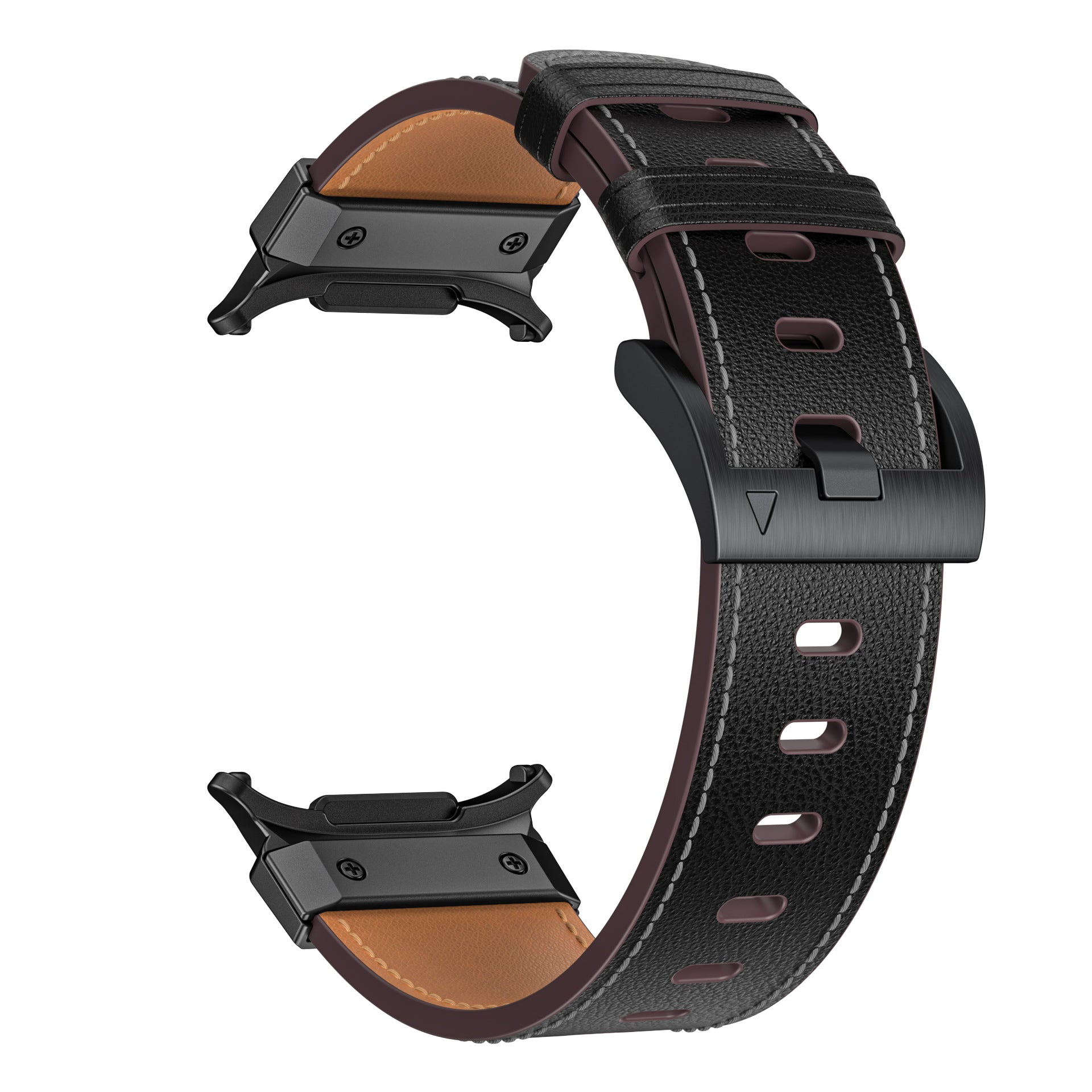 Mecha Bezel Leather Strap for Galaxy Watch 7 Ultra/8 Ultra