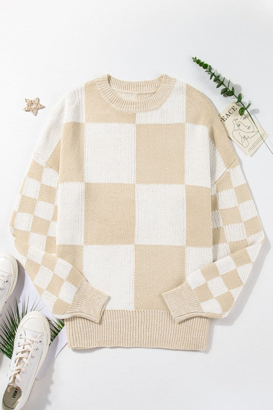 Abigail Print Drop Shoulder Sweater