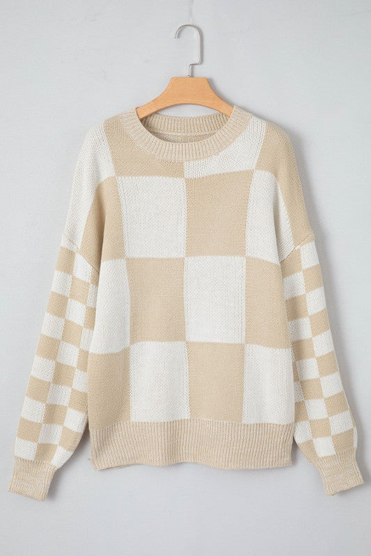 Abigail Print Drop Shoulder Sweater