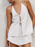Two piece halter neck top set