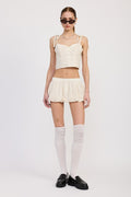 BUBBLE MINI SKIRT WITH ELASTIC WAISTBAND