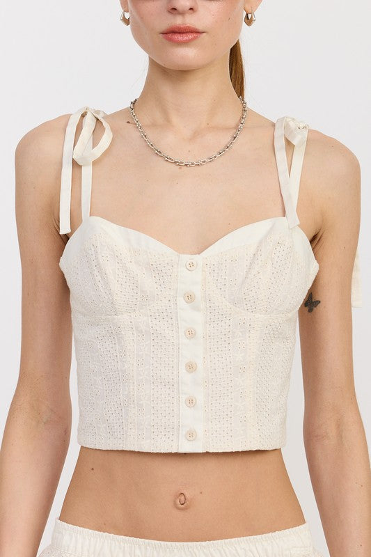BUTTON UP SLEEVELSS TOP