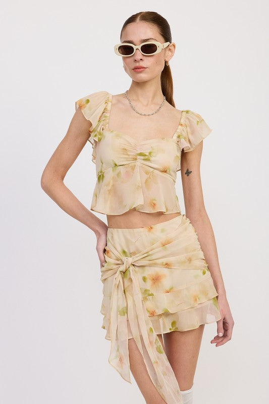 SQUARED NECK TOP WITH CAP SLEEVES