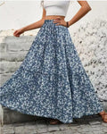 Floral tiered maxi skirt