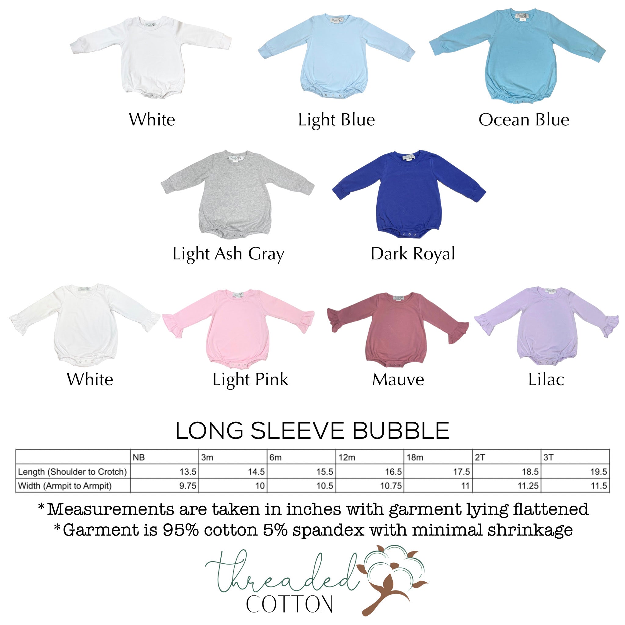 Threaded Cotton Boy Long Sleeve Bubble SUBLIMATION