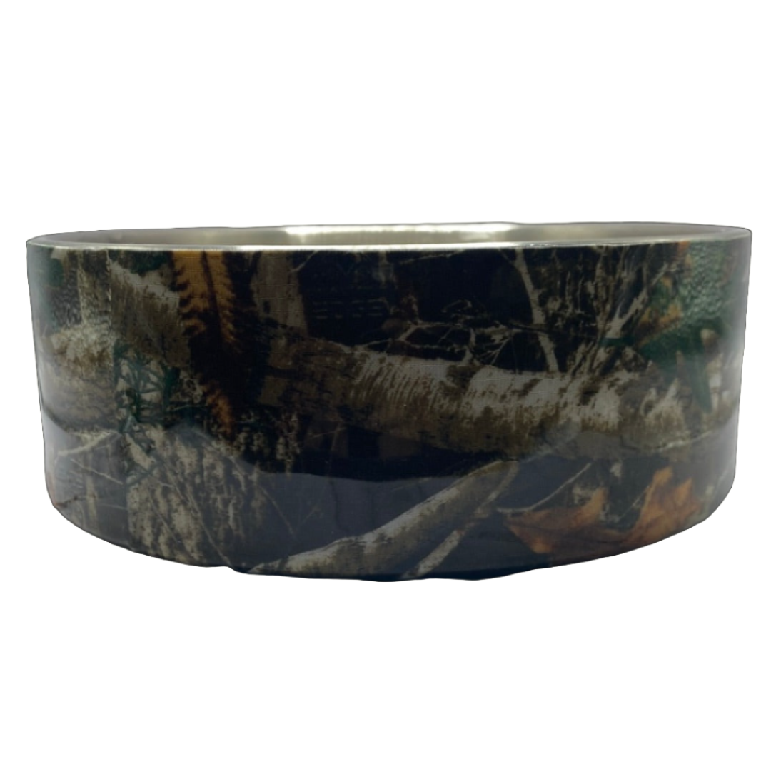 Camo Stainless Steel Dog Bowl - 64 Oz