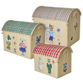 Raffia Storage Baskets with Nathalie Lété Theme - Set of 3
