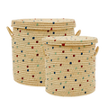 Large Round Raffia Basket- set of 2