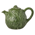 Ceramic Teapot with Embossed Kale Design - Hand Painted - 1,6L / 54.1 oz