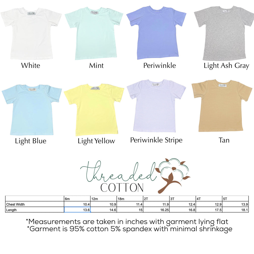 Threaded Cotton Boy Short Sleeve Shirt (95% cotton/spandex)