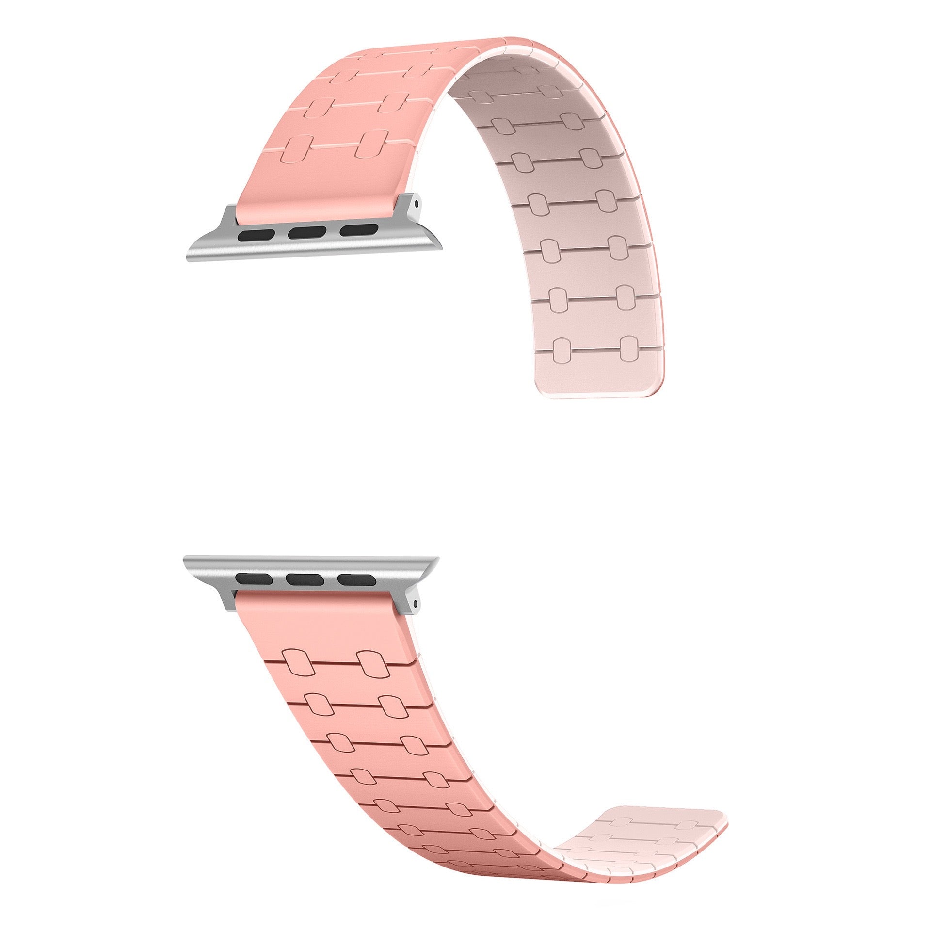 Color - blocking magnetic silicone apple watch strap