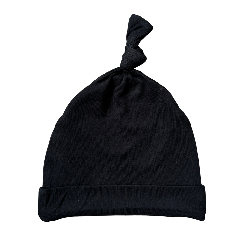 Black - Top-knot hat
