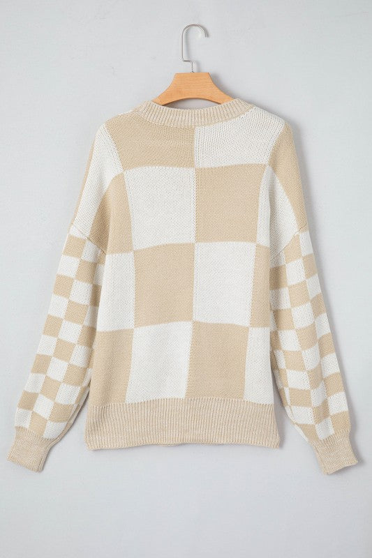 Abigail Print Drop Shoulder Sweater
