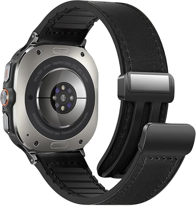 Magnetic Leather Watch Band for Galaxy Watch 7Ultra/8Ultra