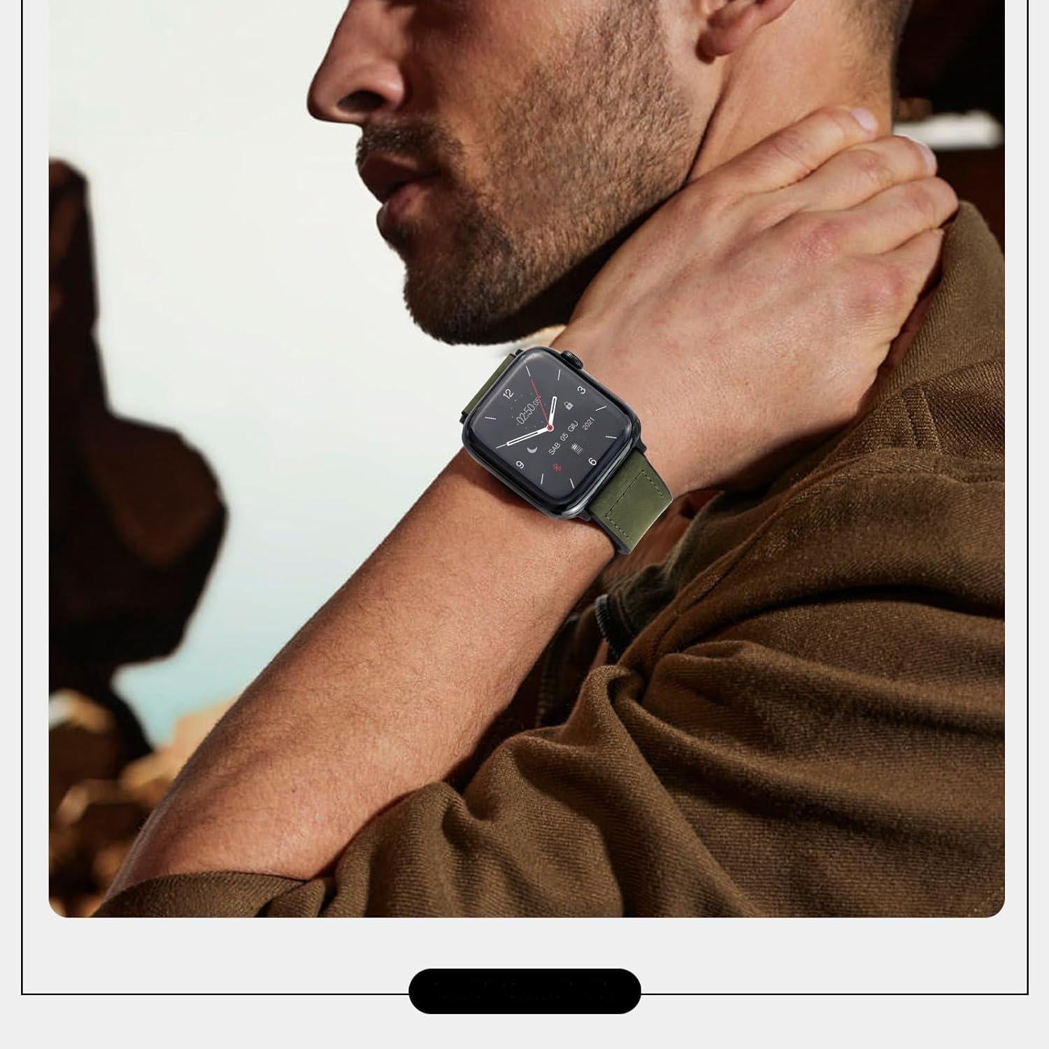 Magnetic Buckle Leather Band for Apple Watch