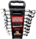 Cougar Pro Reversible Ratcheting Combination Wrench Set 8 Pieces Metric M8MRCW