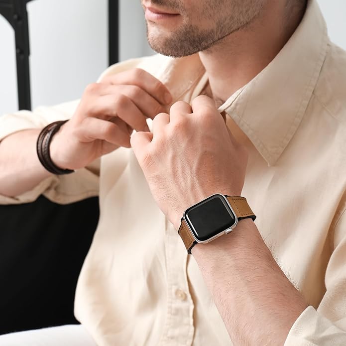Magnetic Buckle Leather Band for Apple Watch