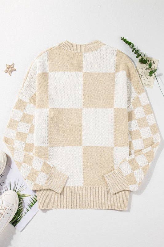 Abigail Print Drop Shoulder Sweater