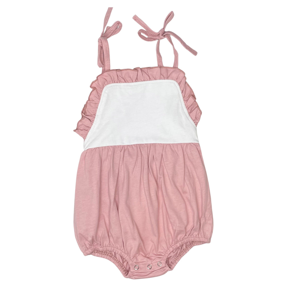 Threaded Cotton Ruffle Tie Sunsuit 95% Cotton