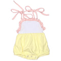Threaded Cotton Ruffle Tie Sunsuit 95% Cotton
