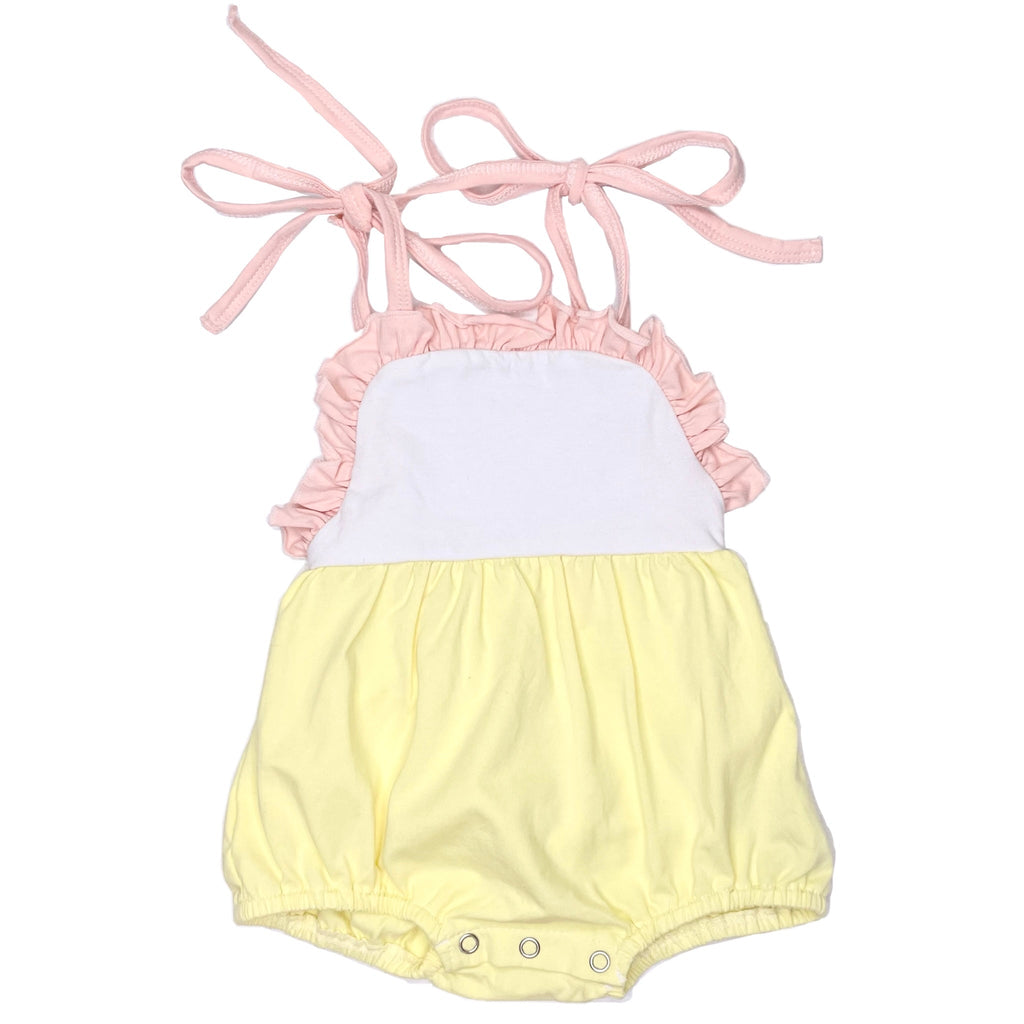 Threaded Cotton Ruffle Tie Sunsuit 100% Cotton