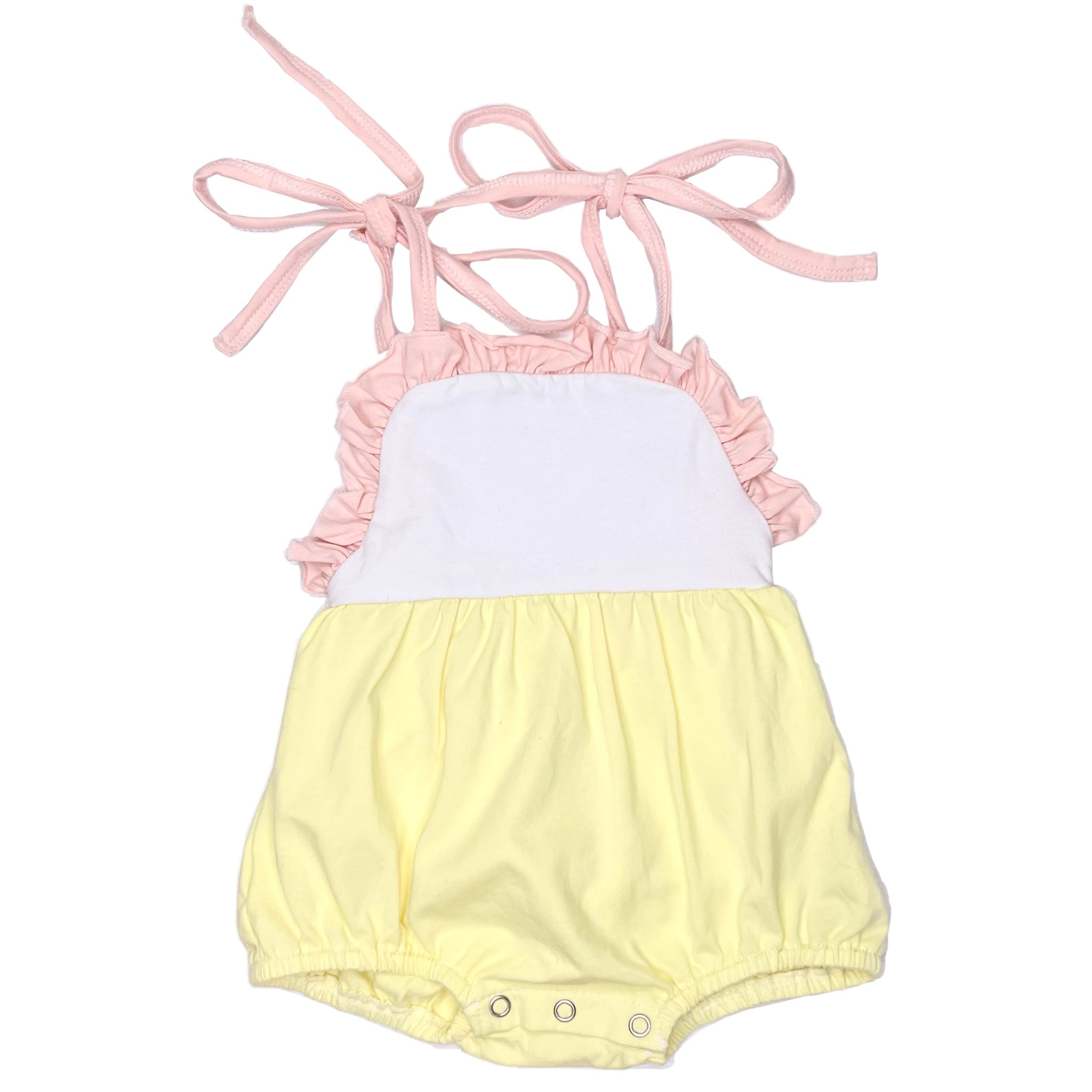 Threaded Cotton Ruffle Tie Sunsuit 100% Cotton