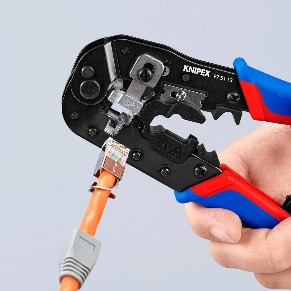 Knipex Crimping Pliers For RJ45 Western Plugs 7 1/2" 97 51 13