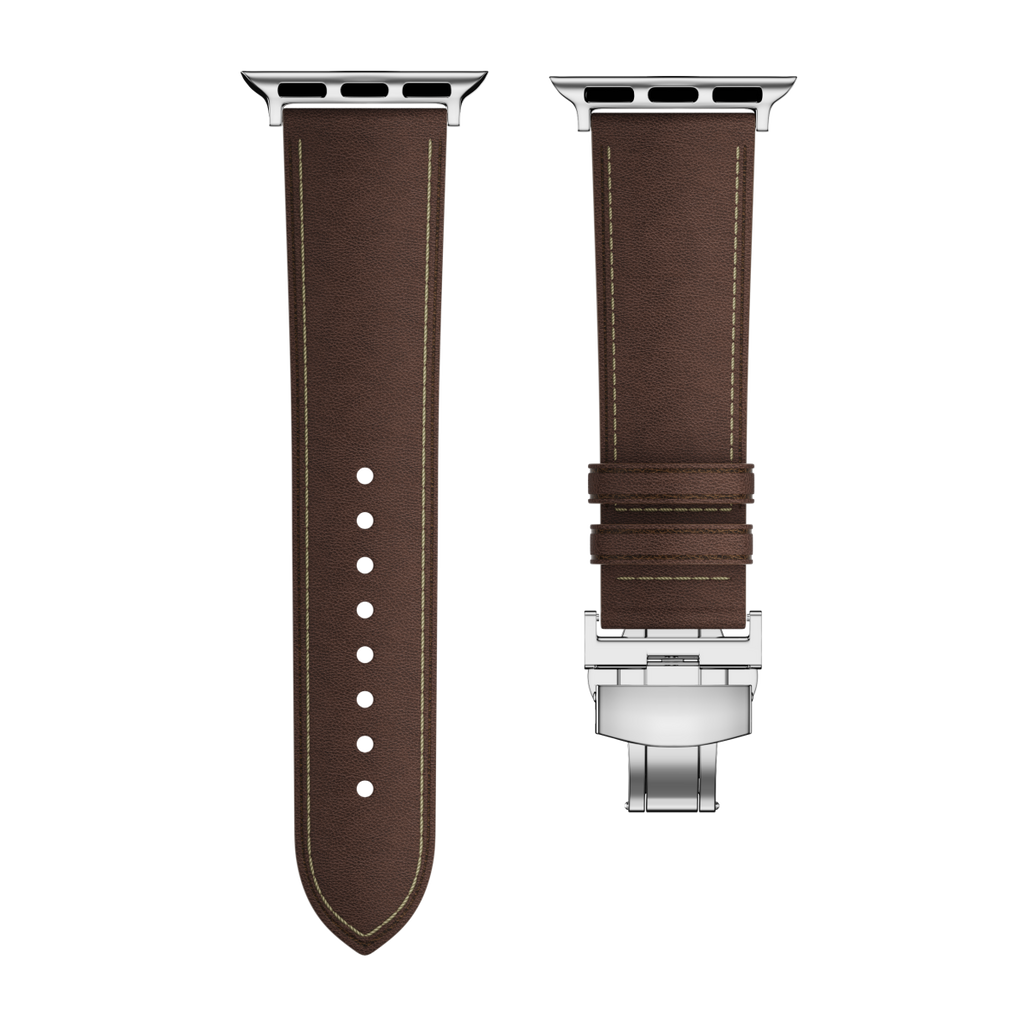 Affordable Genuine Leather Butterfly Buckle Band for Apple Watch