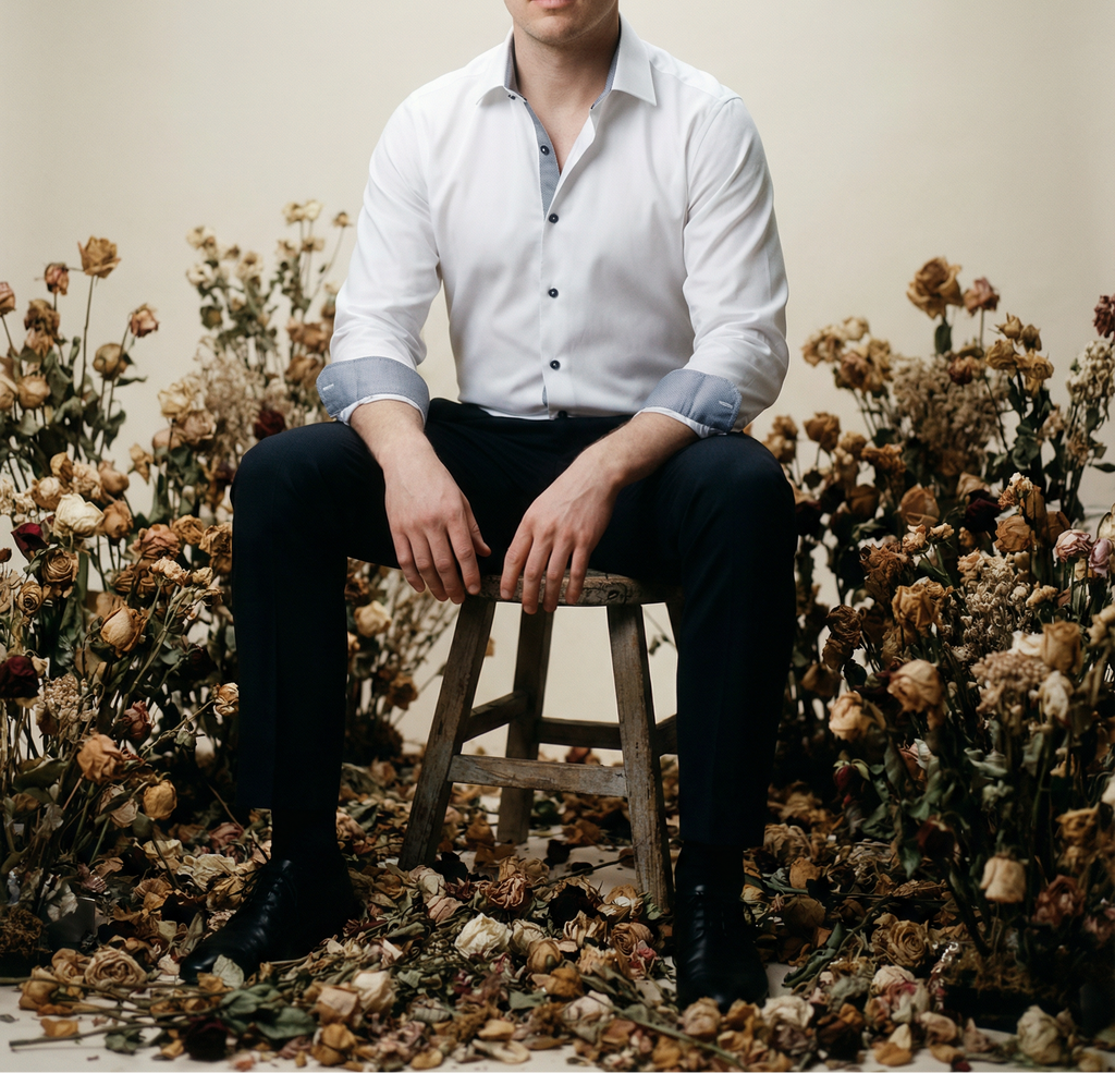 Joseph Button-Up Shirt With Contrast Details // White // Contemporary Fit (Regular)