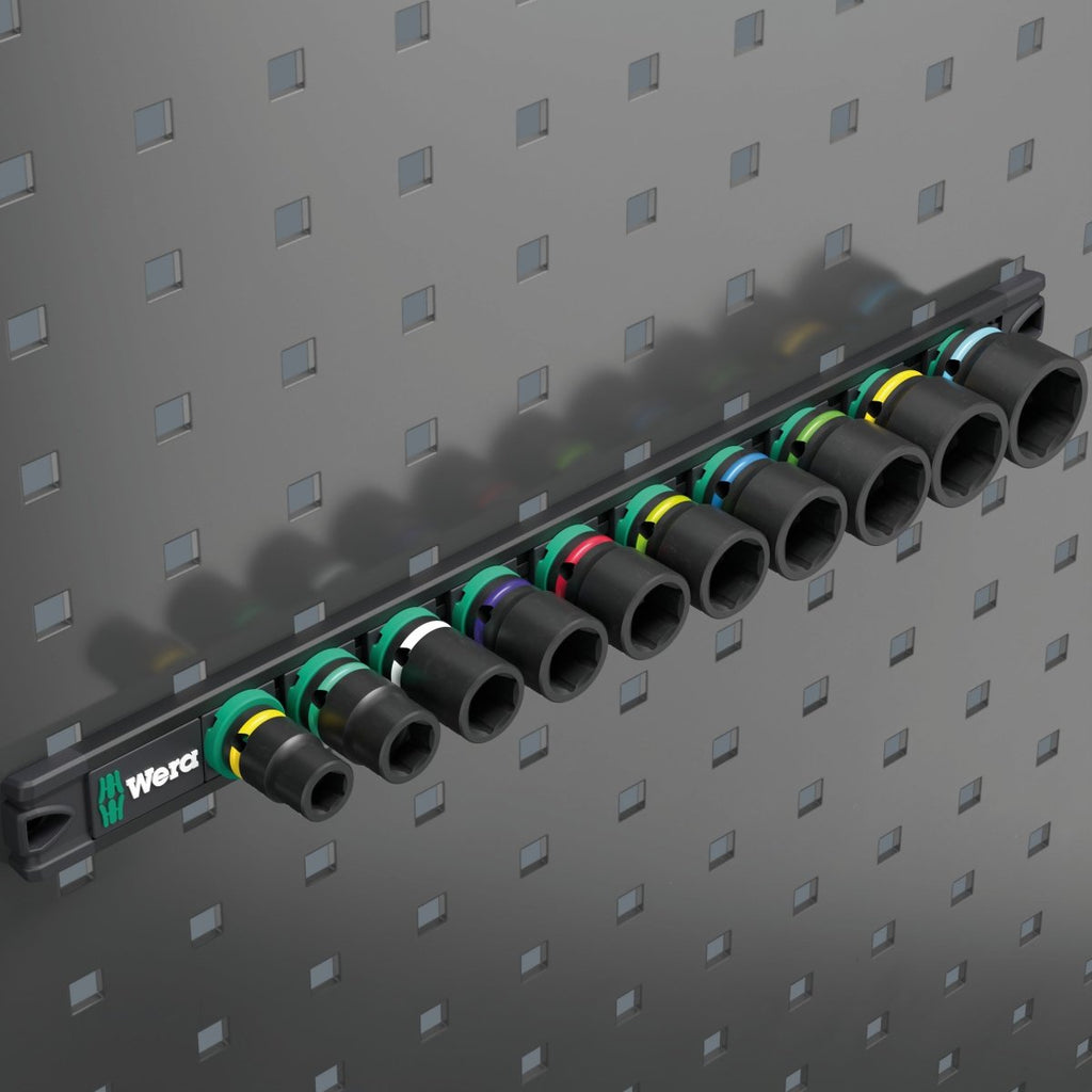 Wera 9607 Magnetic Rail B Impaktor 1 Socket Set 3/8" Drive Metric 05005451001