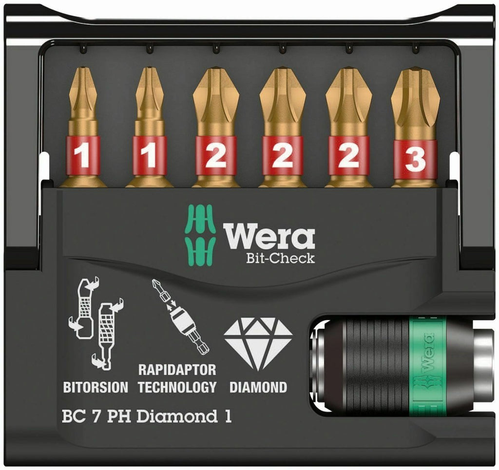 Wera Bit-Check 7 PH Diamond 1 Bit Set 05057414001