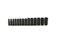 Wright Tool 6 Point Deep Impact Socket Set 14 Piece 1/2" Drive SAE 407